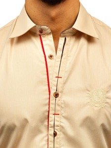 Men's Elegant Long Sleeve Shirt Camel Bolf 1769