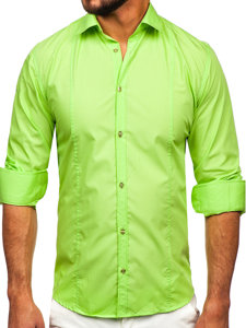 Men's Elegant Long Sleeve Shirt Celadon Bolf 6944