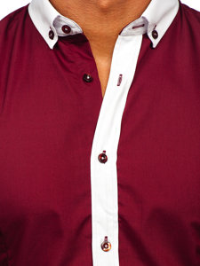 Men's Elegant Long Sleeve Shirt Claret Bolf 21750