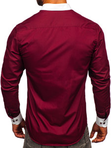 Men's Elegant Long Sleeve Shirt Claret Bolf 21750