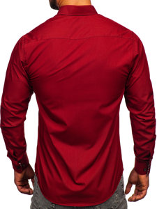 Men's Elegant Long Sleeve Shirt Claret Bolf 5796-1