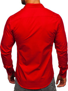 Men's Elegant Long Sleeve Shirt Dark Red Bolf 1703