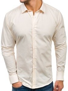 Men's Elegant Long Sleeve Shirt Ecru Bolf TS100