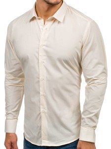 Men's Elegant Long Sleeve Shirt Ecru Bolf TS100