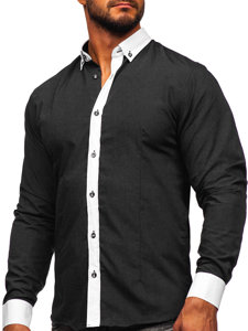 Men's Elegant Long Sleeve Shirt Graphite Bolf 21750