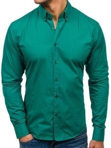 Men's Elegant Long Sleeve Shirt Green Bolf 5821-1