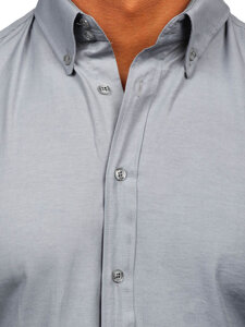 Men's Elegant Long Sleeve Shirt Grey Bolf 5821-1