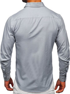 Men's Elegant Long Sleeve Shirt Grey Bolf 5821-1