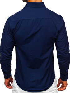 Men’s Elegant Long Sleeve Shirt Navy Blue Bolf 24740