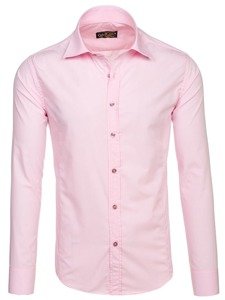 Men's Elegant Long Sleeve Shirt Pink Bolf 1703