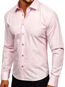 Men's Elegant Long Sleeve Shirt Pink Bolf 1703