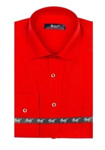 Men's Elegant Long Sleeve Shirt Red Bolf 1703