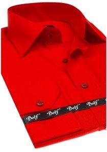 Men's Elegant Long Sleeve Shirt Red Bolf 1703