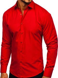 Men's Elegant Long Sleeve Shirt Red Bolf 1703