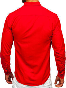 Men’s Elegant Long Sleeve Shirt Red Bolf 24701