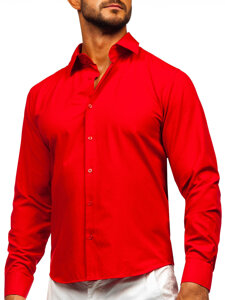 Men’s Elegant Long Sleeve Shirt Red Bolf 24740