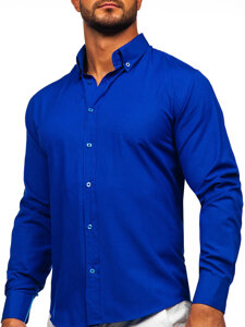 Men's Elegant Long Sleeve Shirt Royal Blue Bolf 5821-1