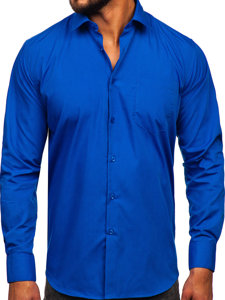 Men's Elegant Long Sleeve Shirt Royal Blue Bolf M14