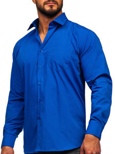 Men's Elegant Long Sleeve Shirt Royal Blue Bolf M14