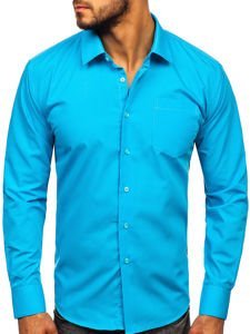 Men's Elegant Long Sleeve Shirt Sky Blue Bolf 0003