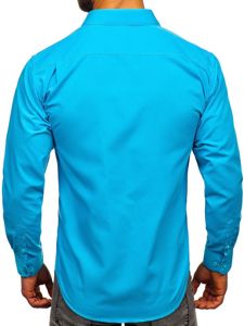 Men's Elegant Long Sleeve Shirt Sky Blue Bolf 0003