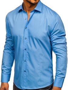 Men's Elegant Long Sleeve Shirt Sky Blue Bolf 1703