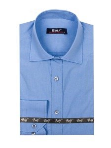 Men's Elegant Long Sleeve Shirt Sky Blue Bolf 1703