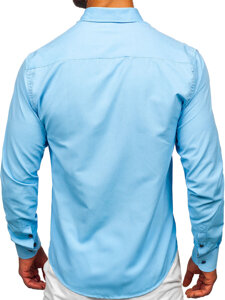 Men’s Elegant Long Sleeve Shirt Sky Blue Bolf 24701