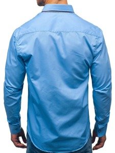 Men's Elegant Long Sleeve Shirt Sky Blue Bolf 2785