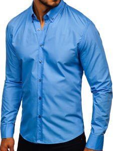 Men's Elegant Long Sleeve Shirt Sky Blue Bolf 5821