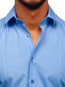 Men's Elegant Long Sleeve Shirt Sky Blue Bolf 6944