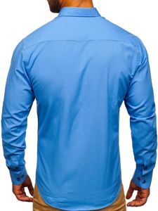 Men's Elegant Long Sleeve Shirt Sky Blue Bolf 7720