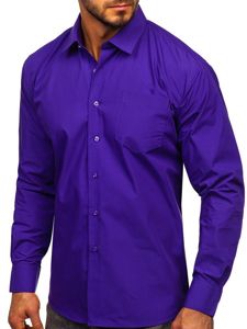 Men's Elegant Long Sleeve Shirt Violet Bolf 0003