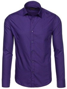 Men's Elegant Long Sleeve Shirt Violet Bolf 1703