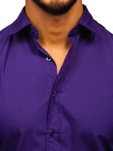 Men's Elegant Long Sleeve Shirt Violet Bolf 1703