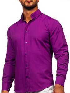 Men's Elegant Long Sleeve Shirt Violet Bolf 5821-1