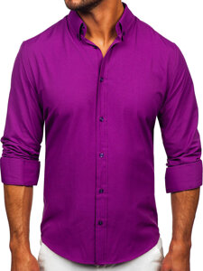 Men's Elegant Long Sleeve Shirt Violet Bolf 5821-1