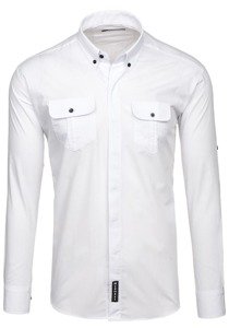 Men's Elegant Long Sleeve Shirt White Bolf 0780