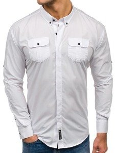 Men's Elegant Long Sleeve Shirt White Bolf 0780