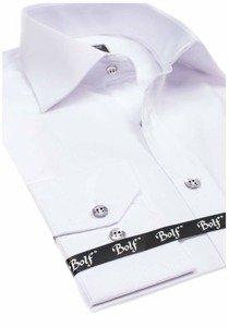 Men's Elegant Long Sleeve Shirt White Bolf 1703