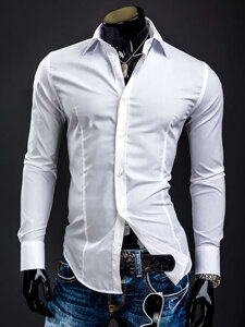 Men's Elegant Long Sleeve Shirt White Bolf 1703A