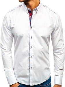 Men's Elegant Long Sleeve Shirt White Bolf 1758