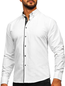 Men’s Elegant Long Sleeve Shirt White Bolf 17724