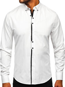 Men’s Elegant Long Sleeve Shirt White Bolf 24701