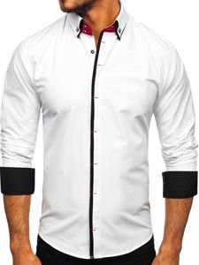 Men's Elegant Long Sleeve Shirt White Bolf 2767-1