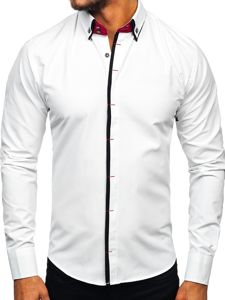 Men's Elegant Long Sleeve Shirt White Bolf 2767-1