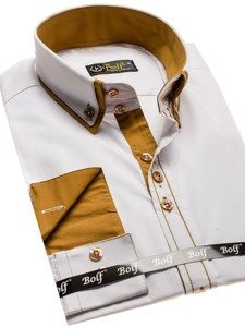 Men's Elegant Long Sleeve Shirt White Bolf 3703