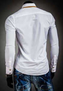 Men’s Elegant Long Sleeve Shirt White Bolf 3703A