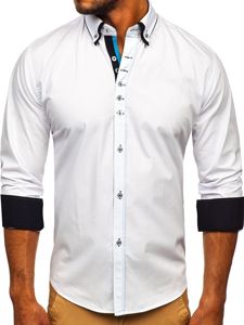 Men's Elegant Long Sleeve Shirt White Bolf 3708