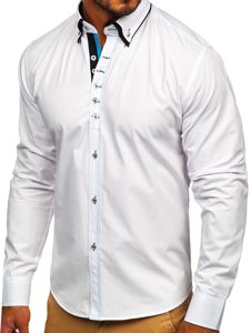 Men's Elegant Long Sleeve Shirt White Bolf 3708